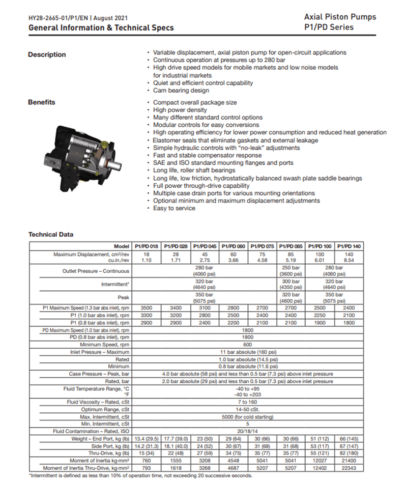 PD018 hydraulic pump