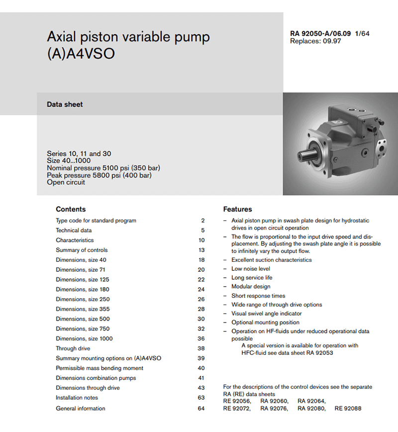 Rexroth A A4VSO 355 high pressure hydraulic pump A A4VSO 355 axial piston pump pic AA4VSO355 hydraulic pump1